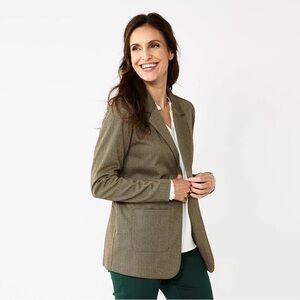 Croft & Barrow‎ Women's Comfort Stretch Brown Blazer